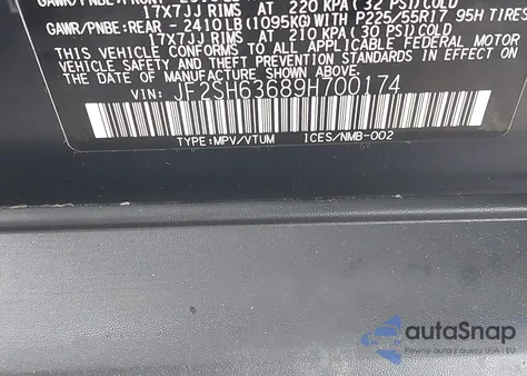 2009 Subaru Forester 2.5X z USA, uszkodzony, nr VIN JF2SH63689H700174